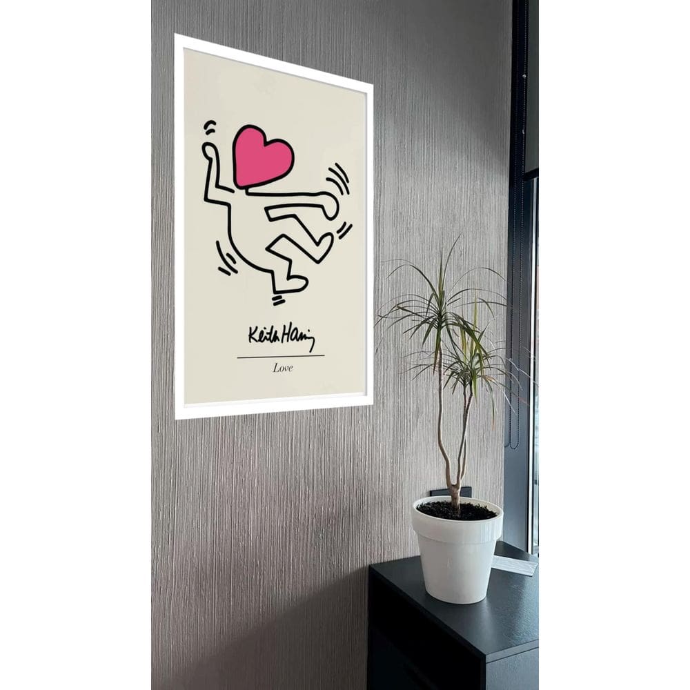 Quadro Decorativo Keith Haring Love - 70X50Cm