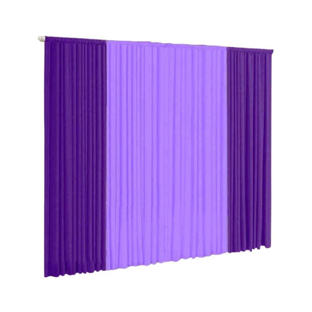 Cortina Versátil 3,00MX2,80M Para Sala E Quarto Lilás E Uva