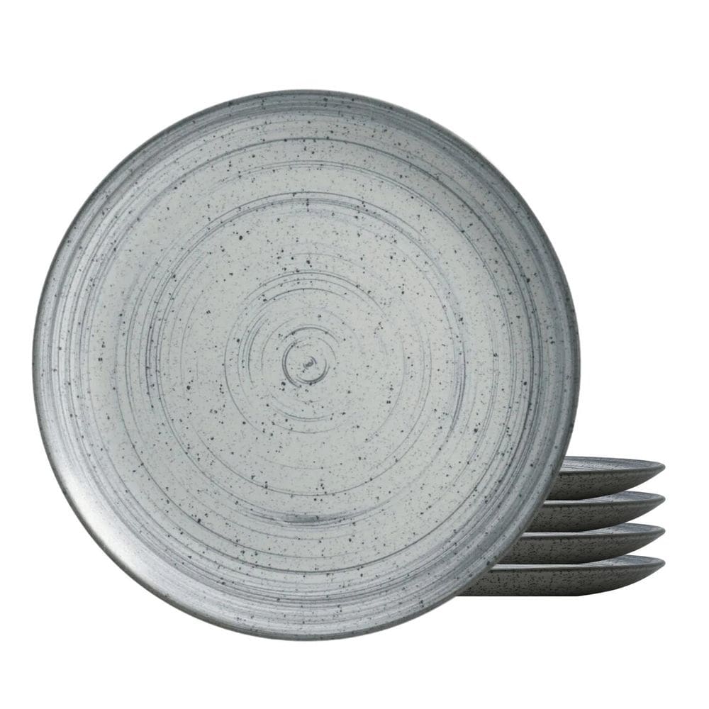Jogo De Pratos Raso Cerâmica Kit 4Pcs 29Cm Kya Gray Alleanza