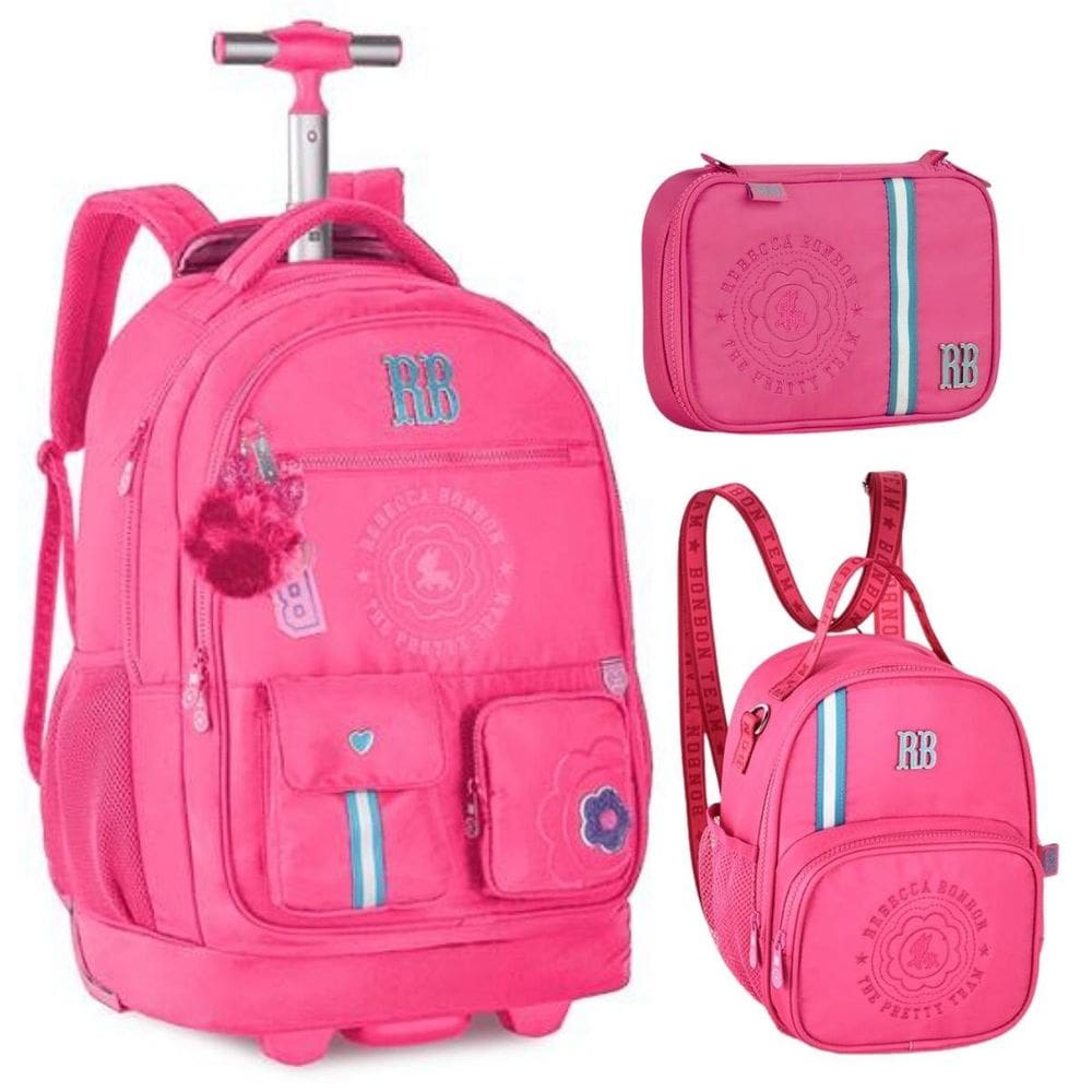 Kit Mochila De Rodinhas Oficial Rebecca Bonbon Rb24544 Rosa