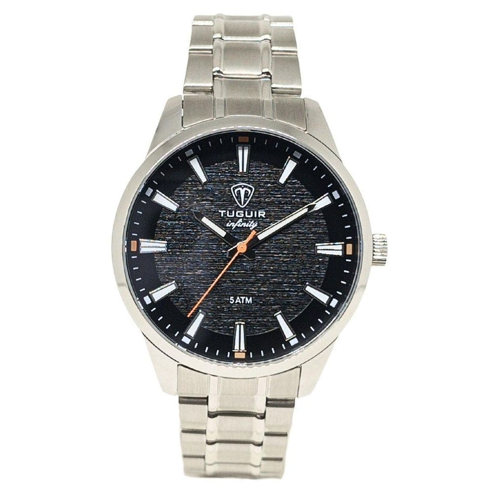 Relógio Masculino Aço Tuguir Analógico 23-2229 Prata E Preto