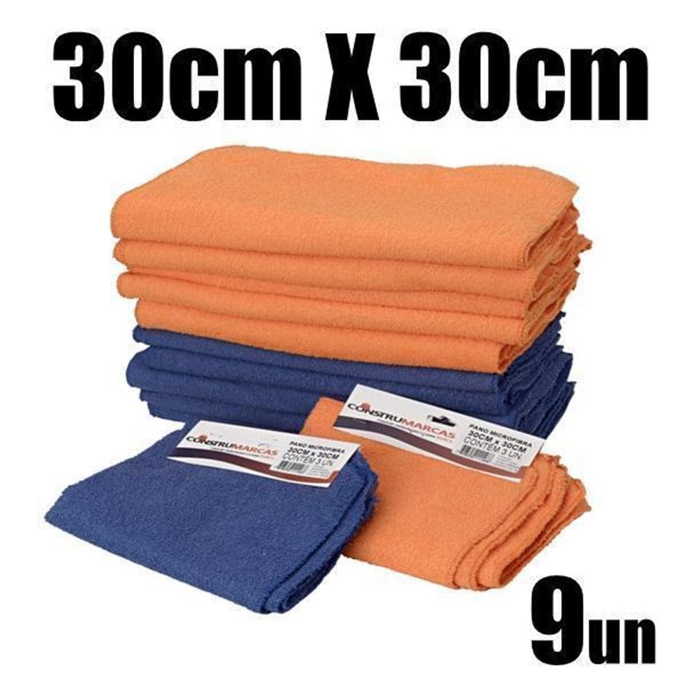 Pano De Microfibra 30X30 - C/9 Un Automotivo Limpa Vidro Pia