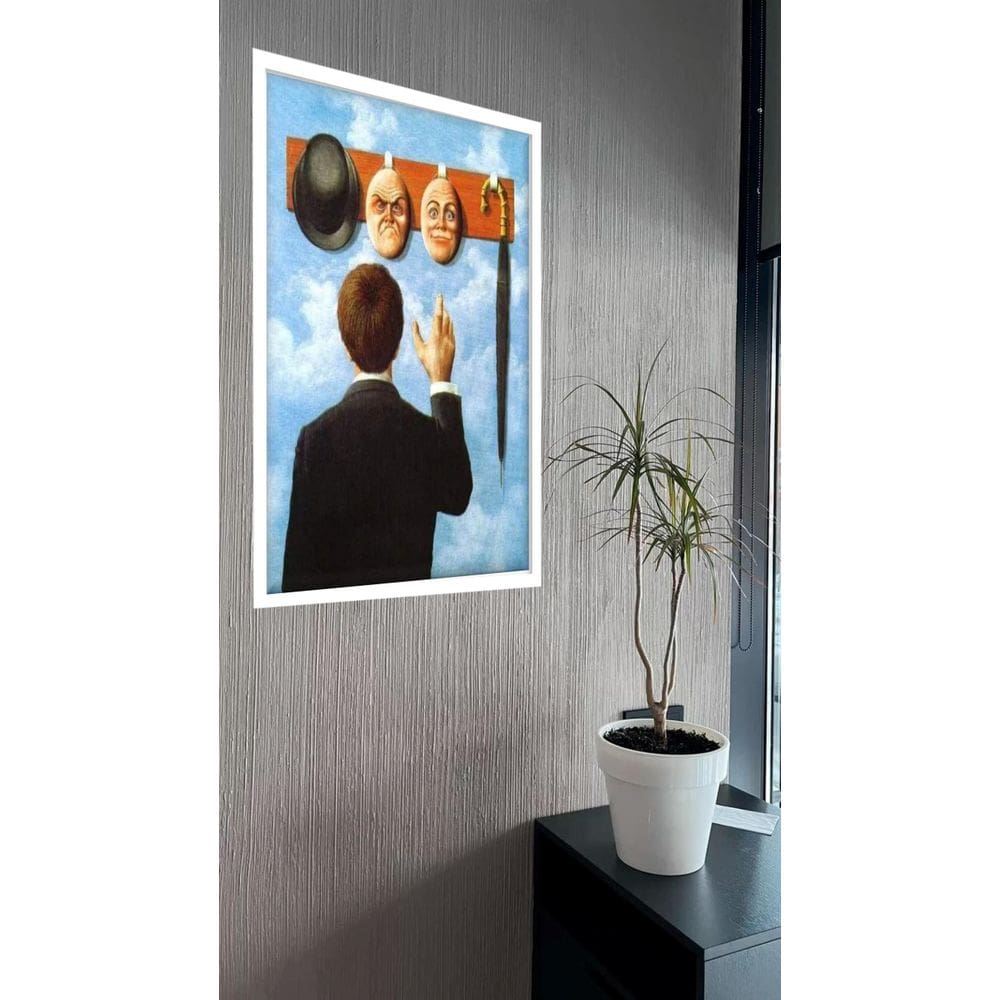 Quadro Decorativo Obra René Magritte Faces - 70X50Cm