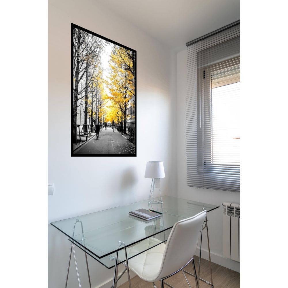 Quadro Decorativo Japão Folhas Amarelas - 70X50Cm