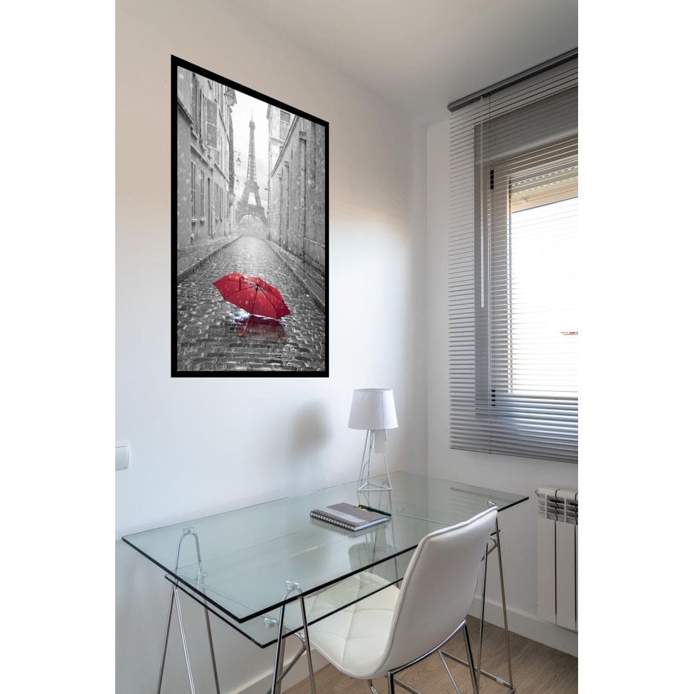 Quadro Decorativo Paris Sombrinha Vermelha - 70X50Cm