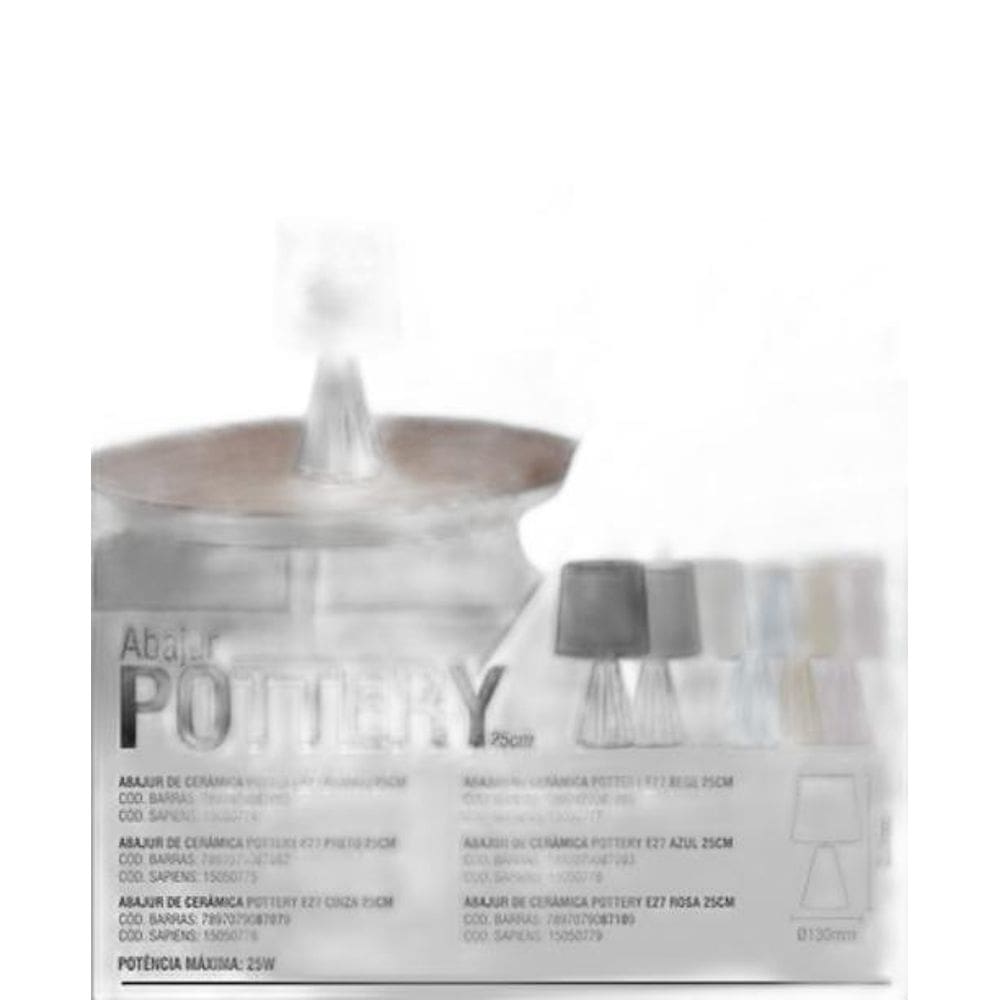 Abajur Cerâmica Pottery Preto