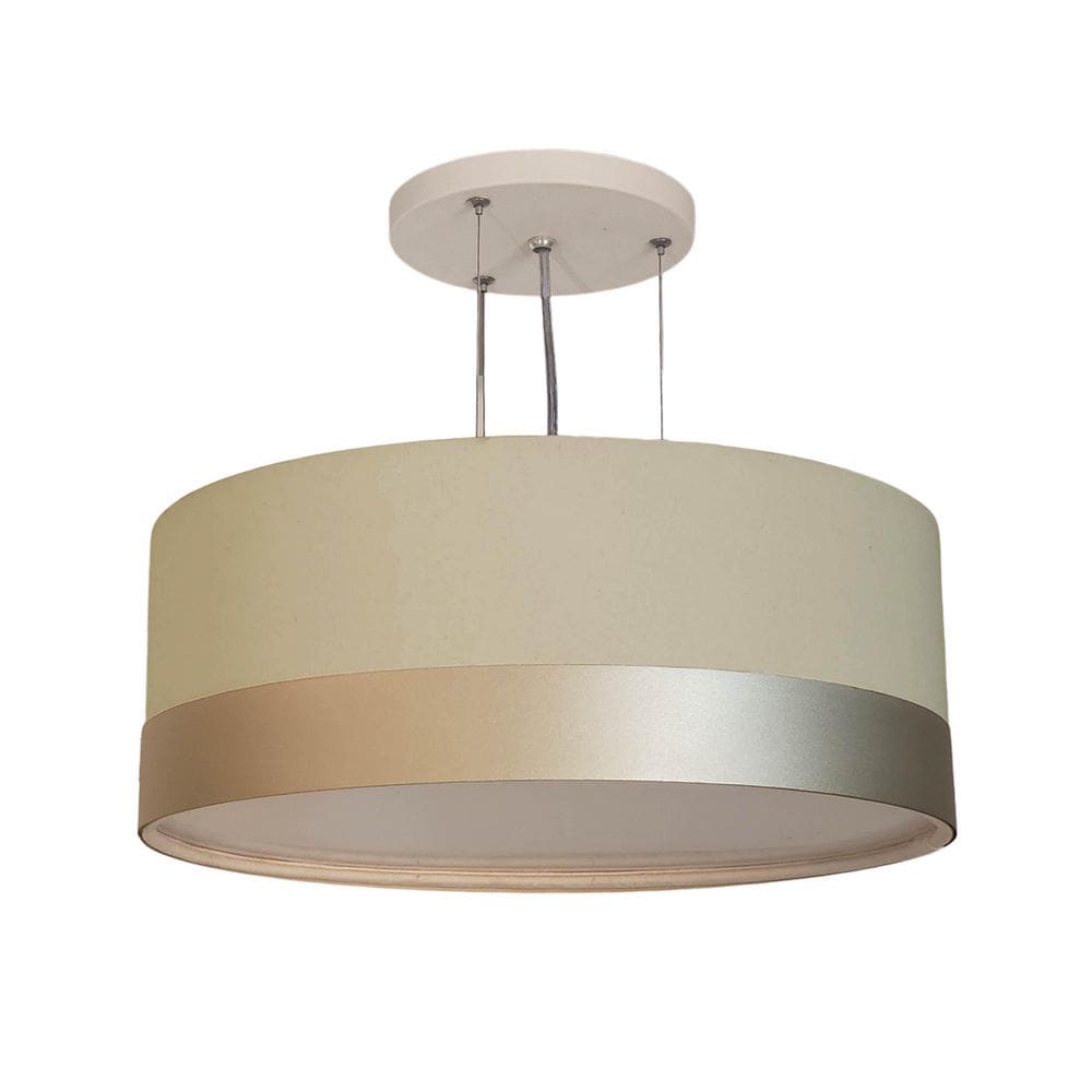 Lustre Pendente Tom Luz Cúpula Detalhe Bronze 40x15 Cáqui