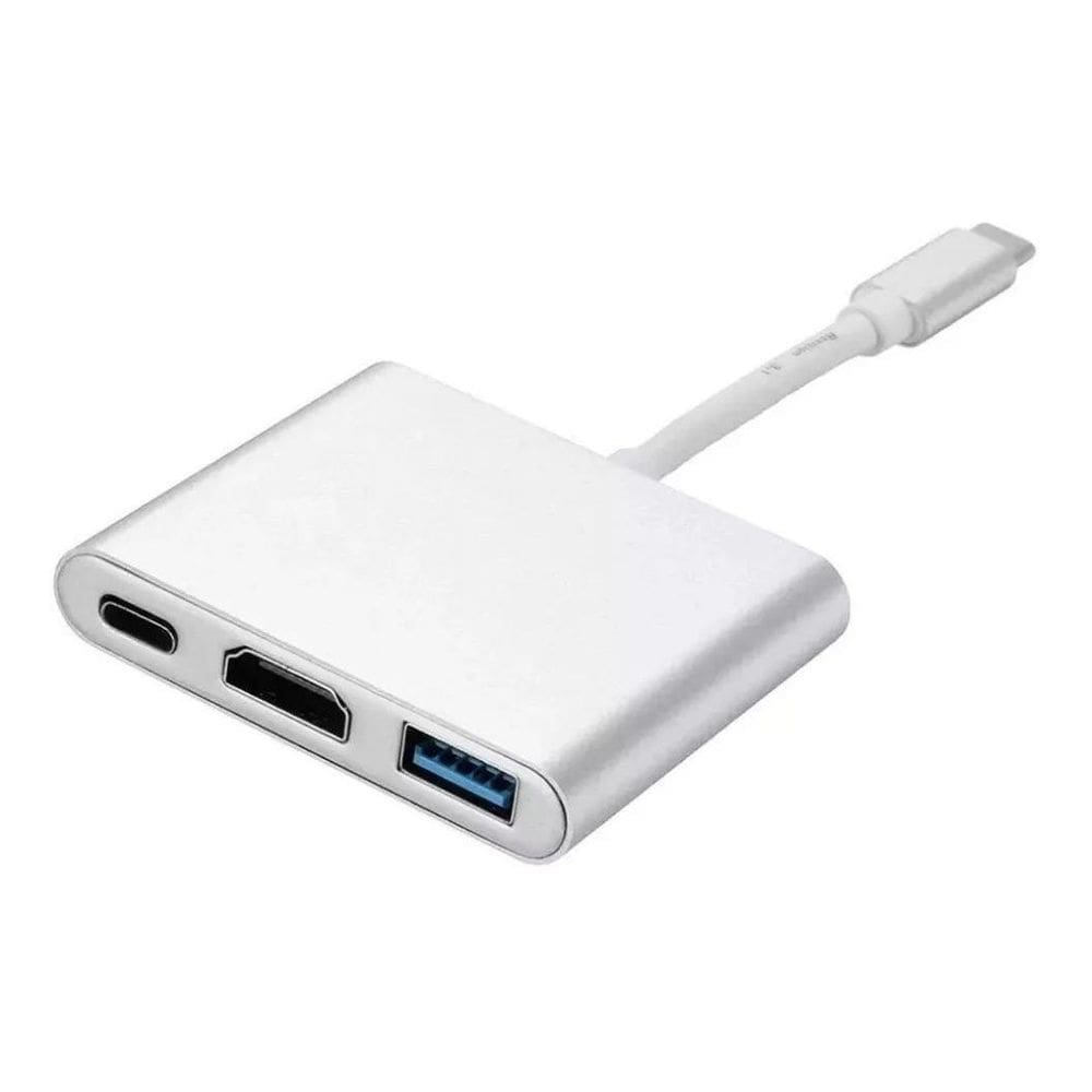 Cabo Adaptador Usb 3.1 Tipo C Para Hdmi E Usb Comum E Tipo C