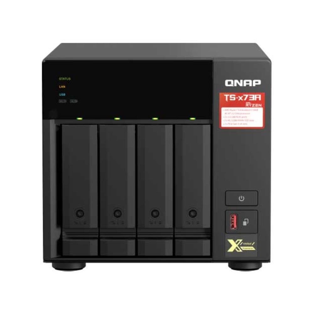 Storage Qnap 8GB, NAS, AMD Ryzen Embedded V1500B, 2.2Ghz, SODIMM DDR4, Torre 4x Baias, Sem HD