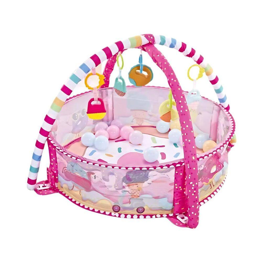 Tapete De Atividade Infantil Com Bolinhas Rosa Donuts