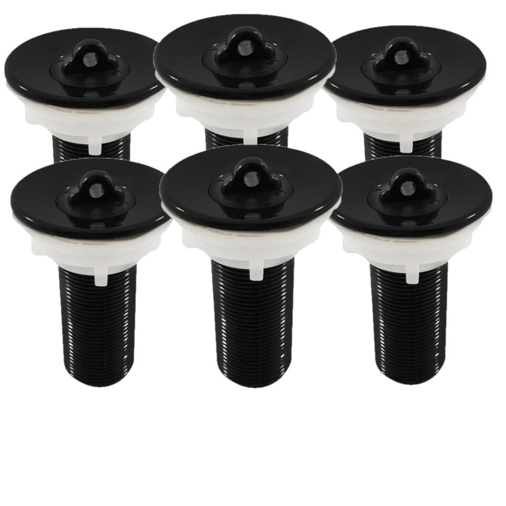 Kit 6 Válvula Para Lavatório Cuba 7/8 Com Tampa Preto Astra