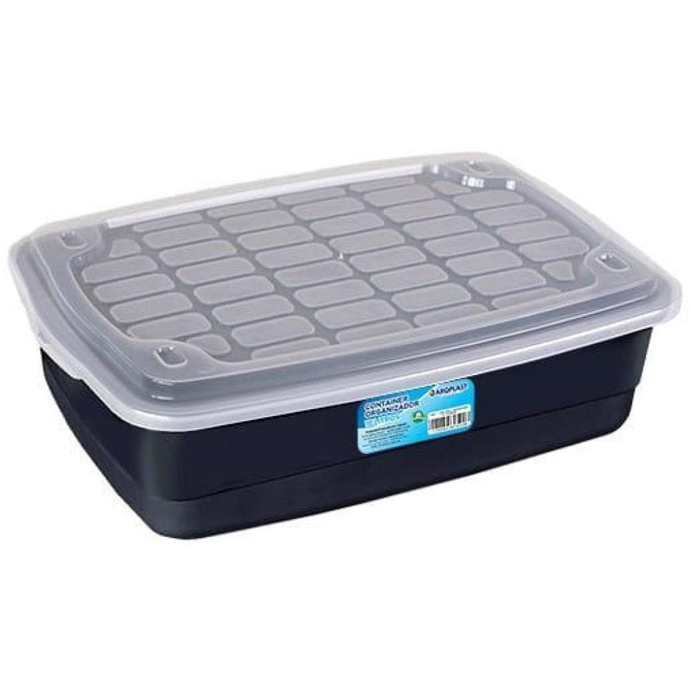 Organizador Container 5 Litros Preto Com Tampa 34X24X11Cm
