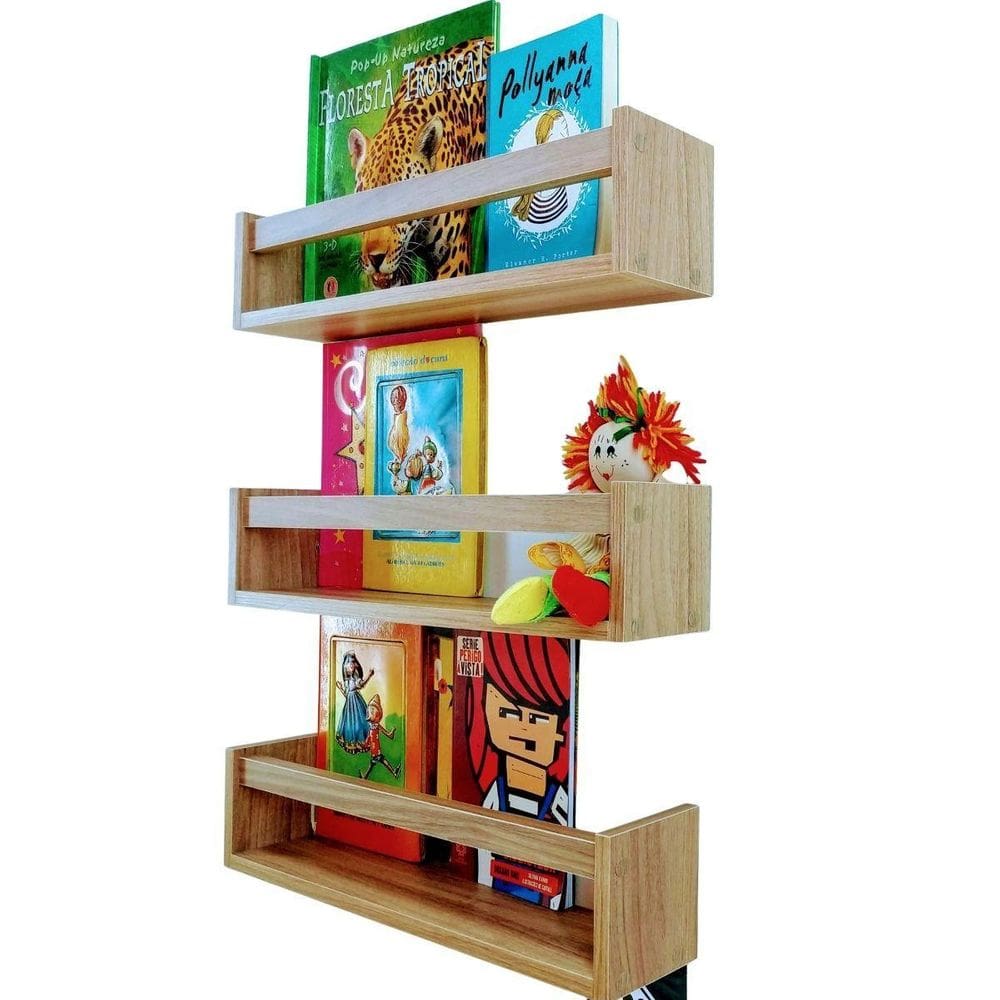 Kit 3 Nicho Prateleira Quarto Infantil Livro E Brinquedo Mdf