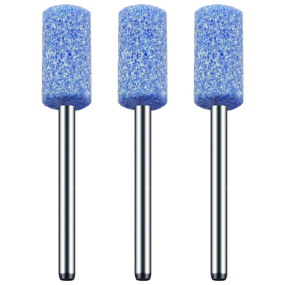 Kit 3 Ponta Montada 8Mm Rebolo Azul Haste 3Mm Micro Retífica
