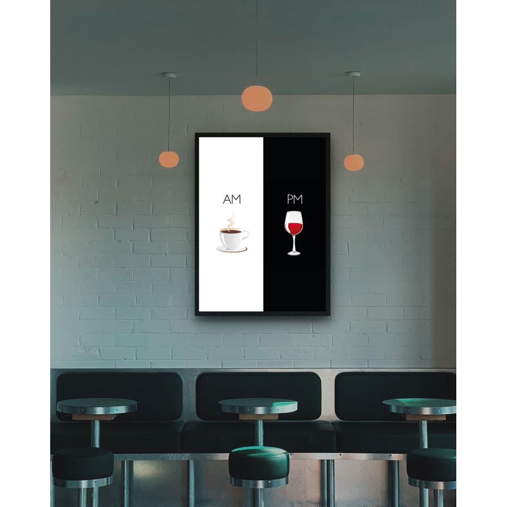 Quadro Decorativo Café Vinho Am Pm - 70X50Cm