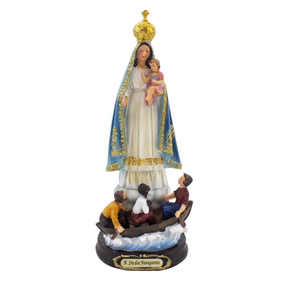 Imagem Nossa Senhora Dos Navegantes Importada Resina 21 Cm