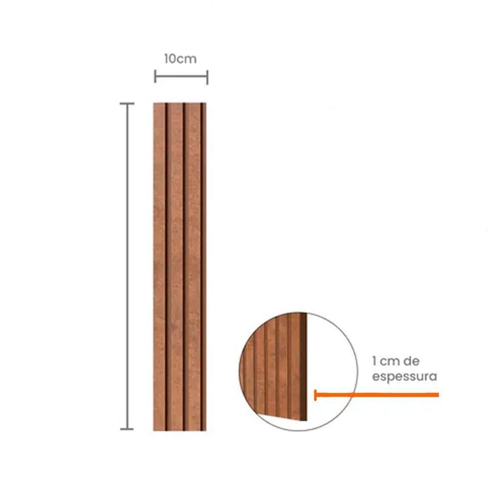 Painel Ripado Eva Laminado Autocolante 10Cm Urban Bronze 10M