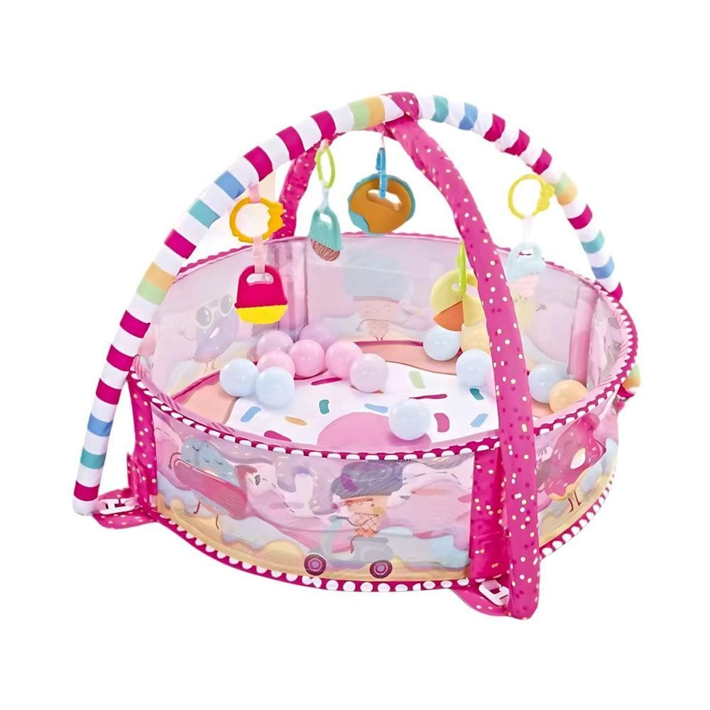 Tapete De Atividade Infantil Com Bolinhas Rosa Donuts