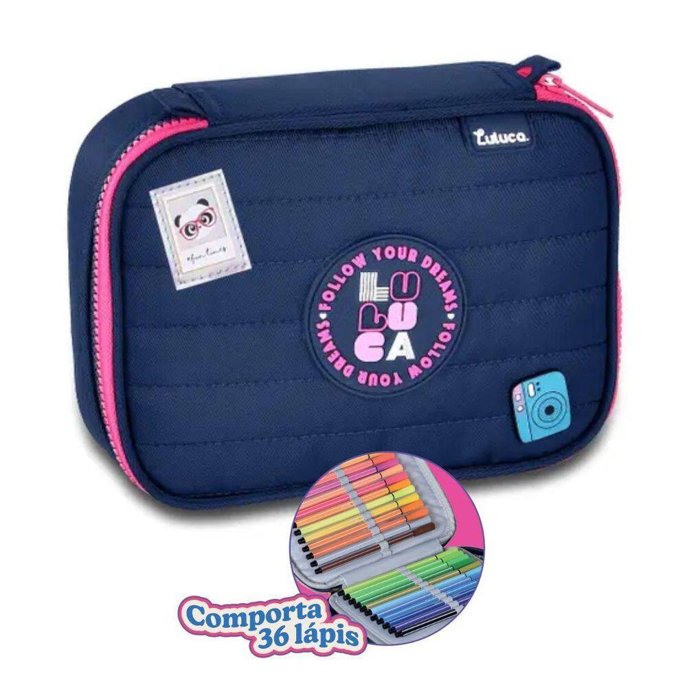 Estojo Box Luluca Escola  Estojo Grande Feminino