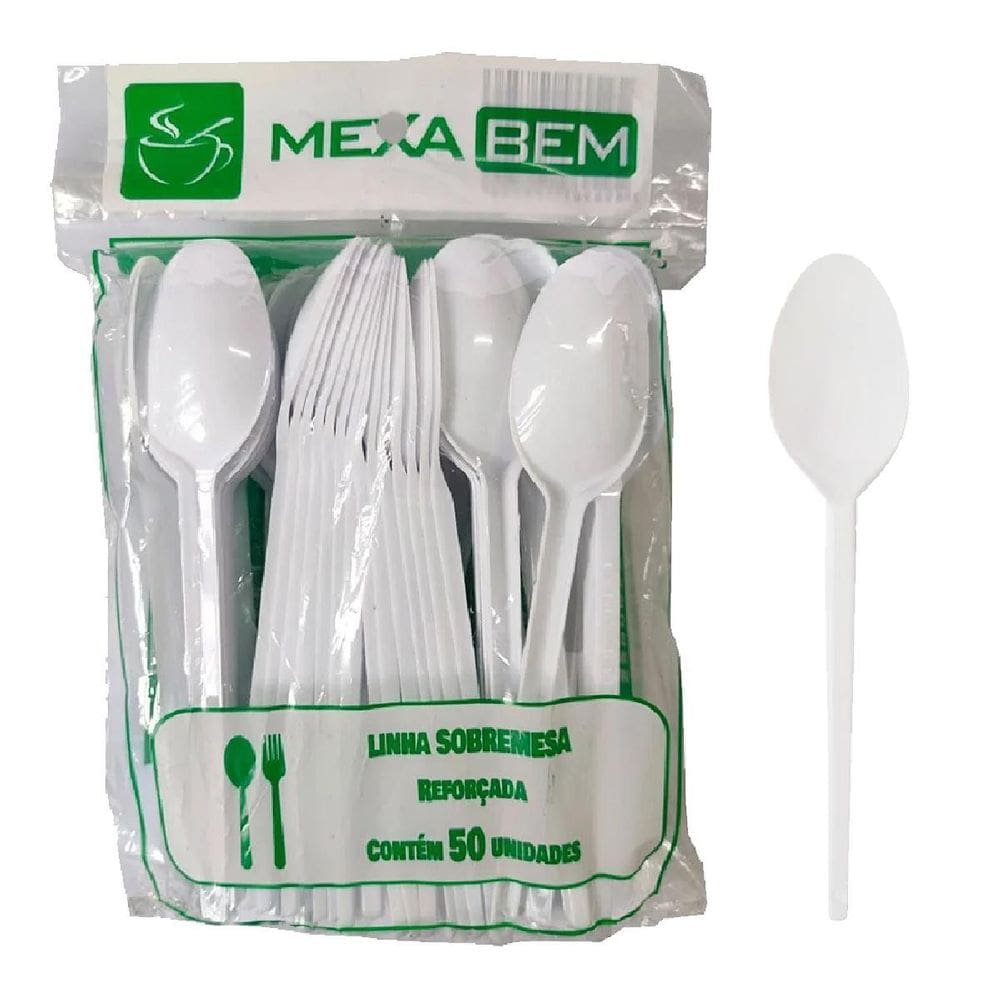 Colher Sobremesa Descartável C/200 Uni Reforçada Bolo Festa