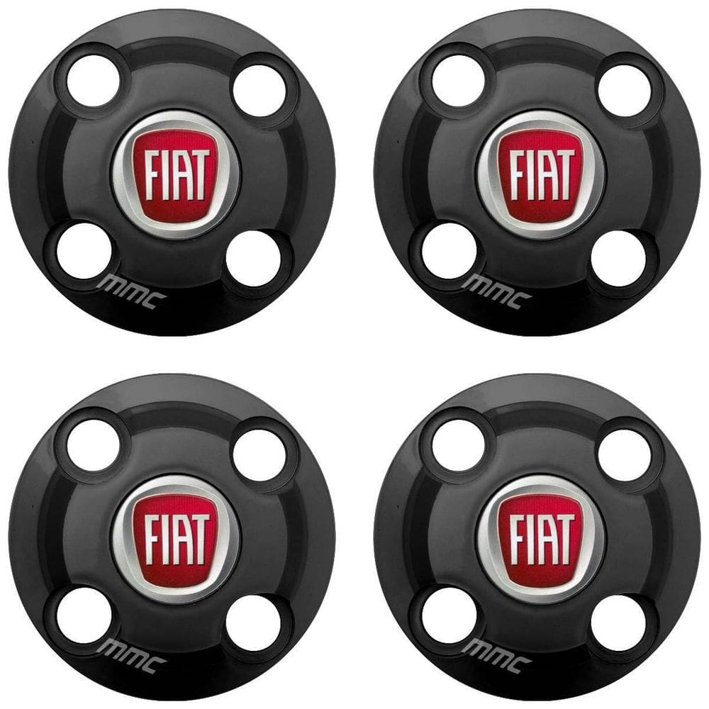 4Un Calota Centro Roda Marea Brava Preto Fosco Com Logo