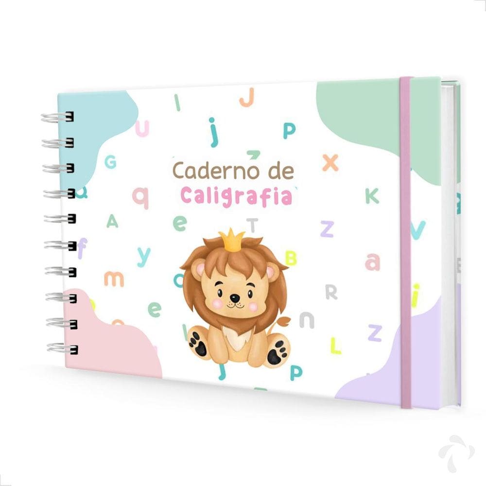 Caderno De Caligrafia Com Atividades Capa Dura Menina Leão