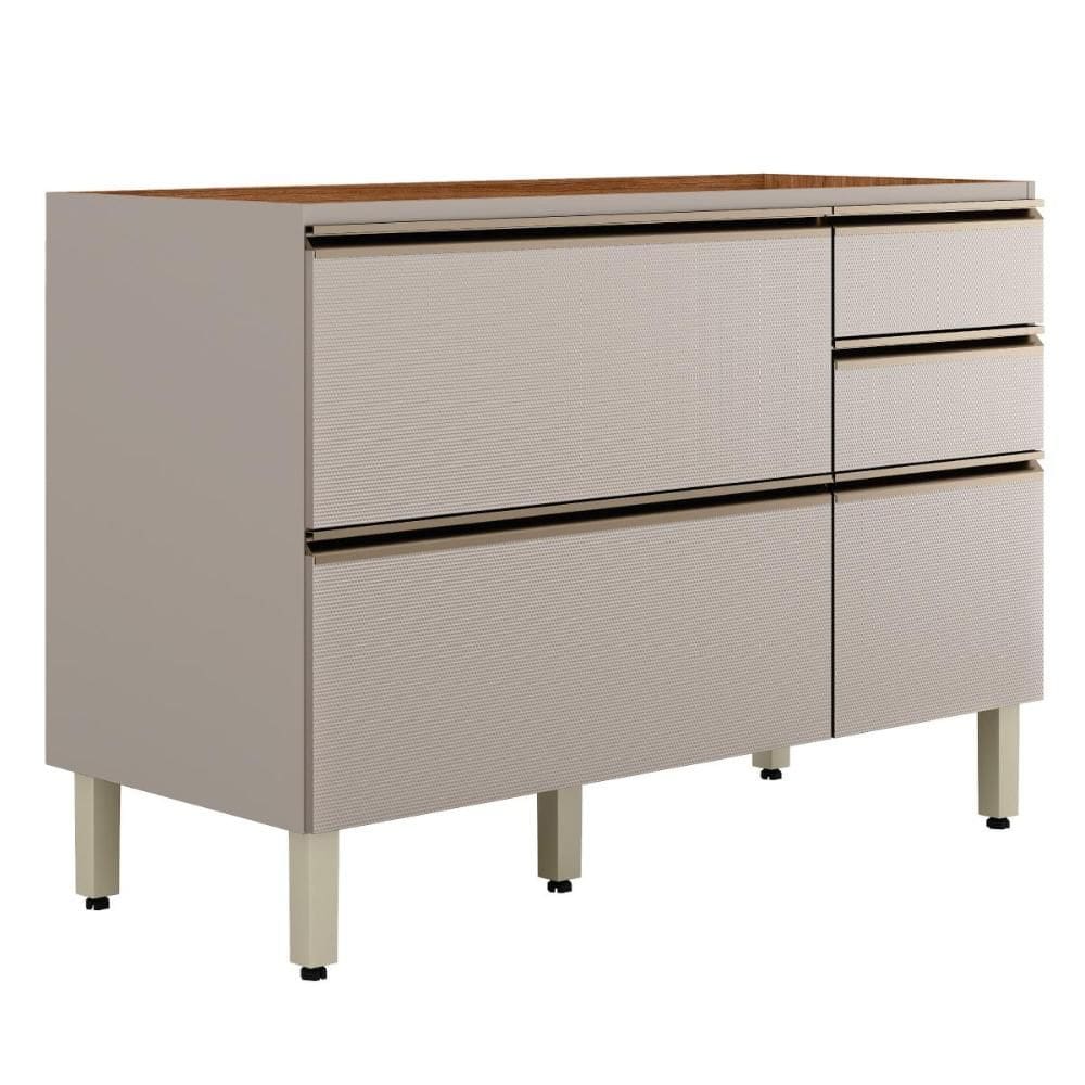 Balcão Pia Proença 120cm 1 Porta e 4 Gavetas sem Tampo - Demartêz