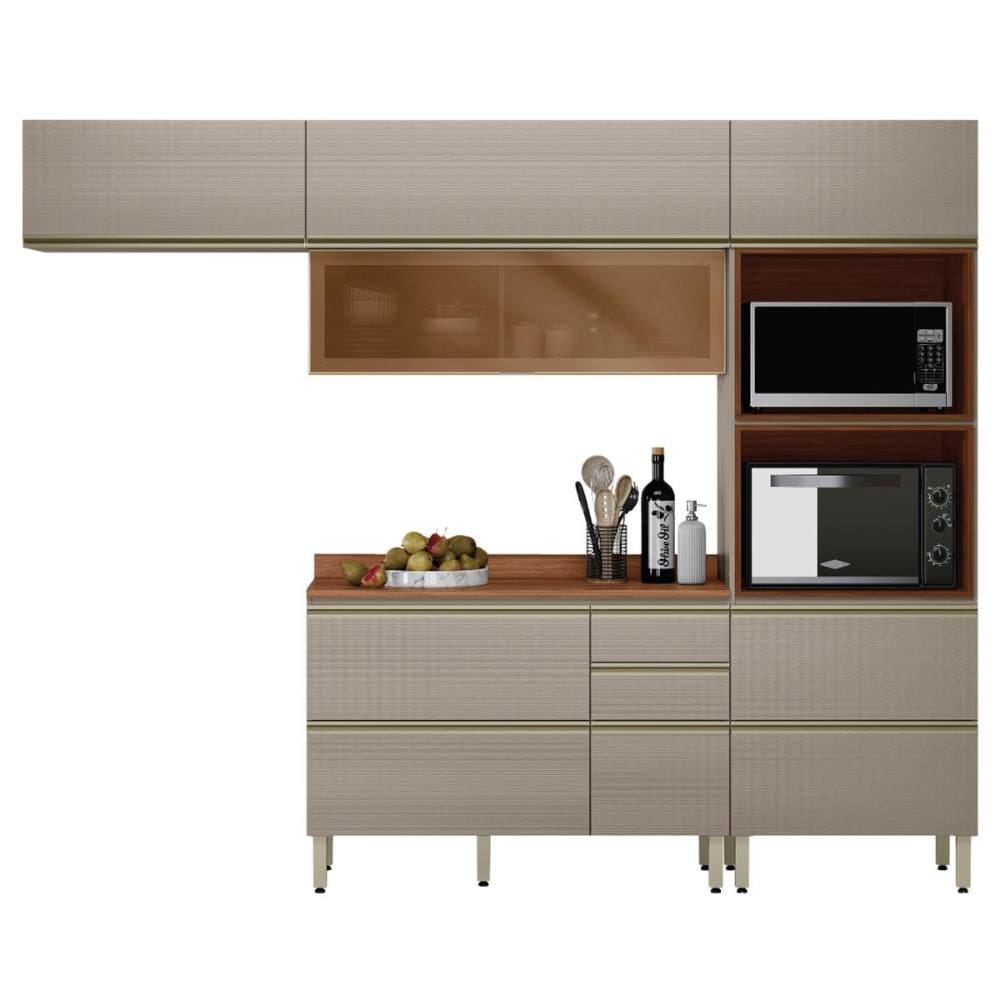 Cozinha Modulada Proença 4 Peças Balcão 120cm com Tampo em MDF - Demartêz