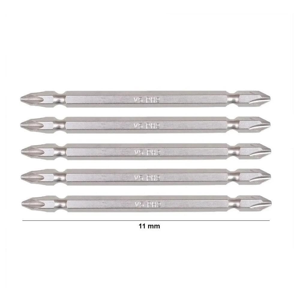 Ponteira Bits Dupla Imantada PH2 - Aço - 11cm - 1/4 x 110mm