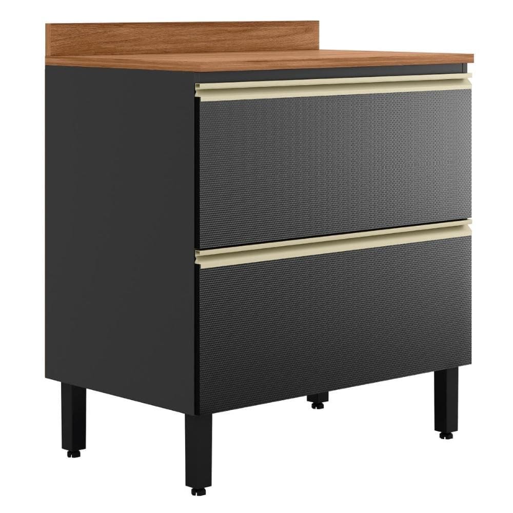 Balcão de Cozinha Proença 80cm 1 Porta e 1 Gaveta com Tampo MDF - Demartêz
