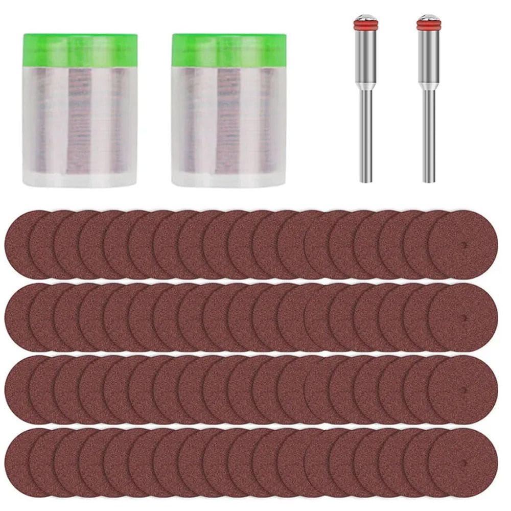 Kit 60 Discos De Corte 24Mm Com 2 Haste 3Mm Micro Retíficas