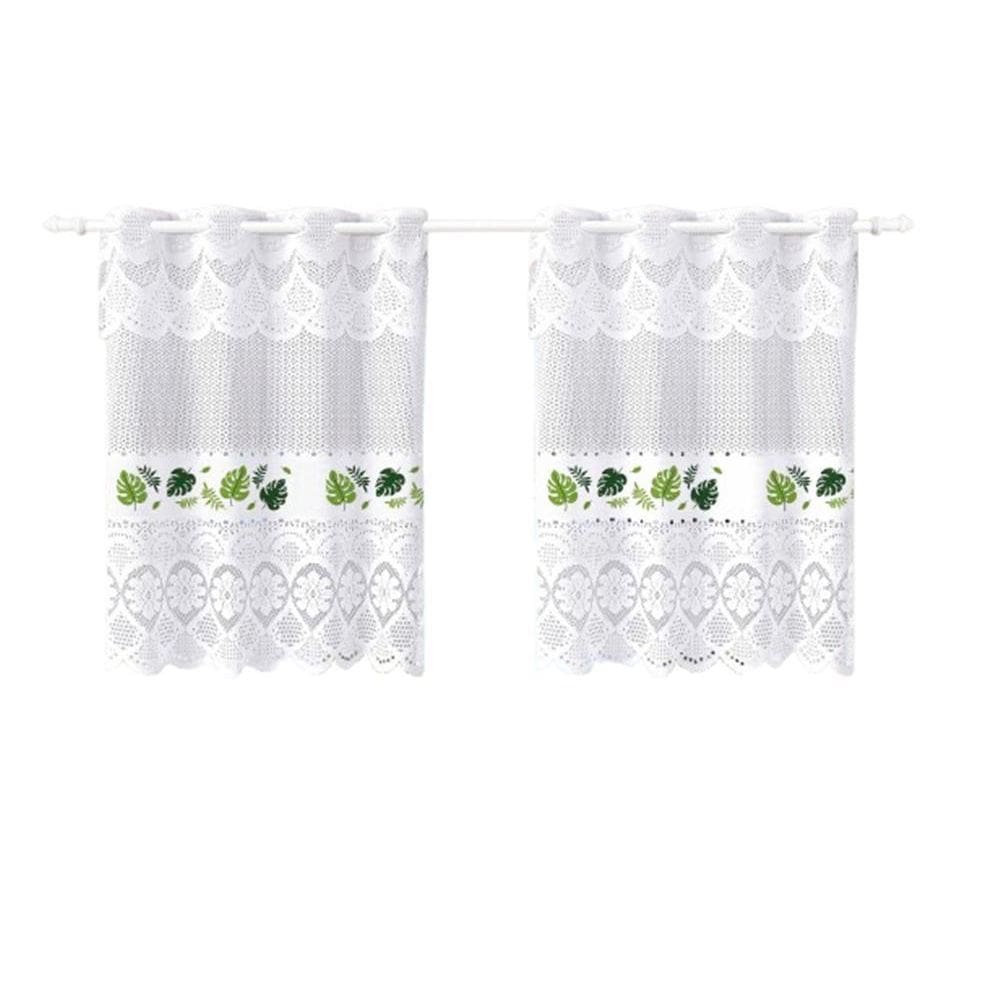 Cortina Pia Bando Vitro Formosa Renda Cozinha 1,60X0,80X0,20