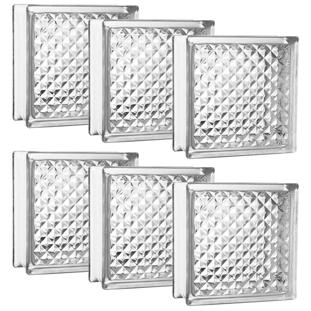 Kit 6 Tijolo Bloco De Vidro Quadrado Opaco 19X19X8 Tradestar