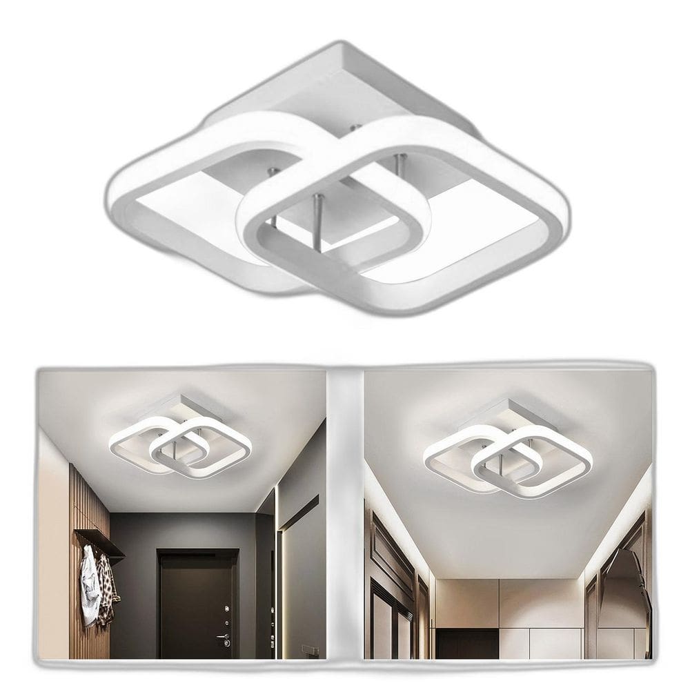 Lustre De Teto Led Para Banheiro 24X20X12,5Cm - Branco