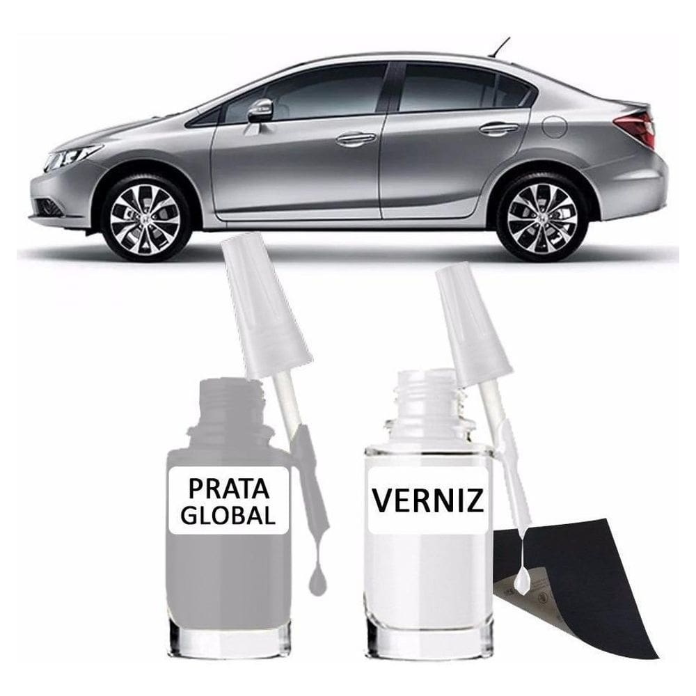 Tinta Retoque Tira Risco Automotivo Prata Global Prata