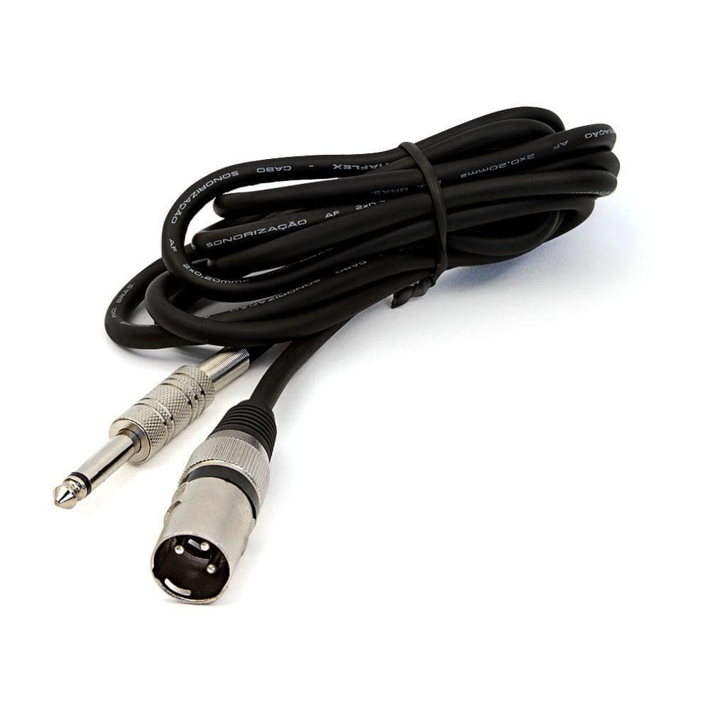Cabo P10 Para Xlr Macho Preto Mono - 40 Mt