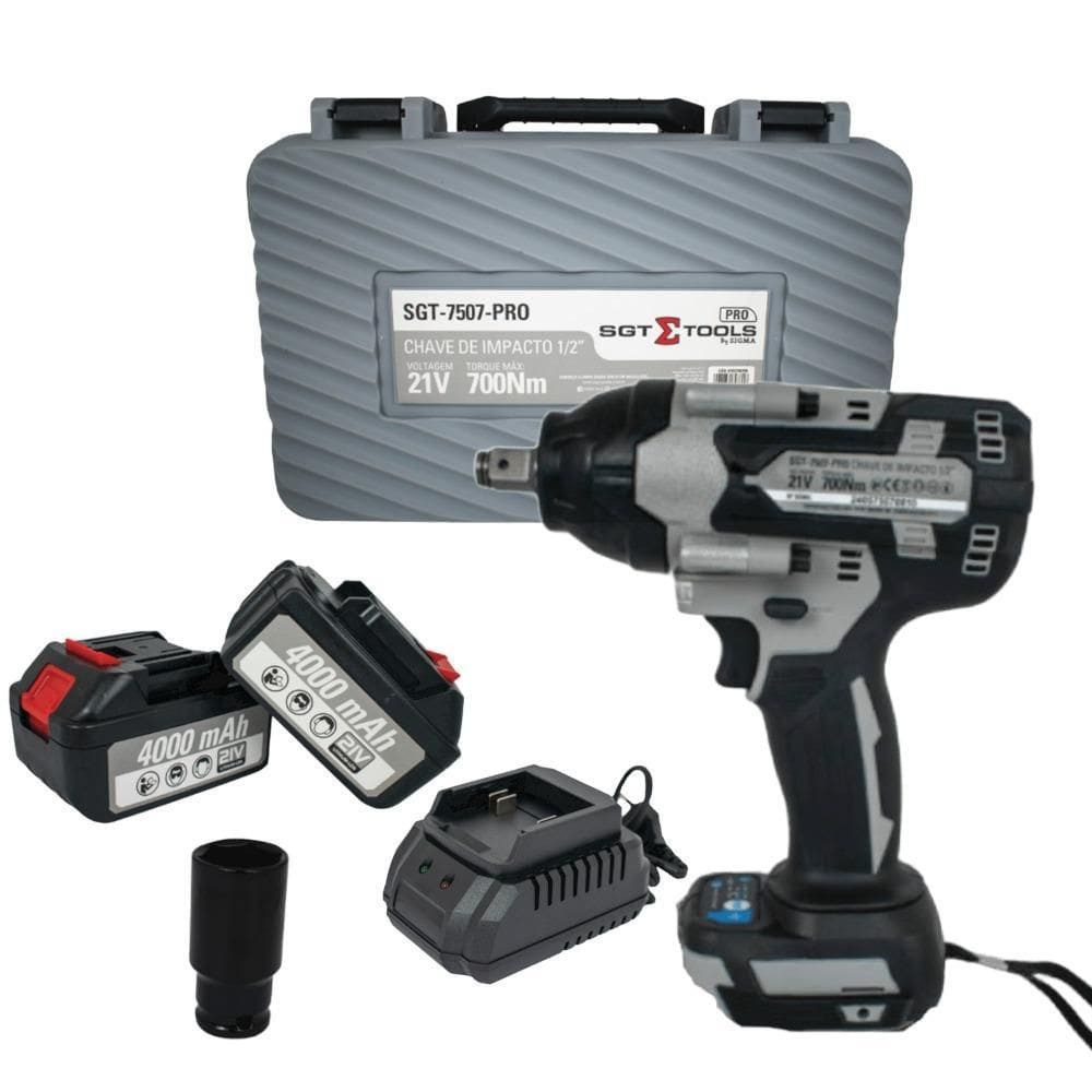 Chave De Impacto 21V 1/2Pol 2 Baterias Sgt-7507-Pro Sigma