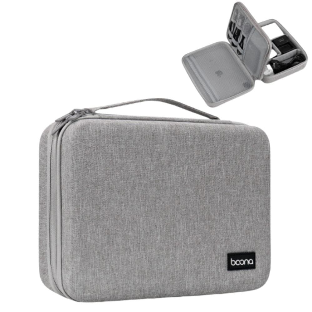 Case Organizador Rígido Grande Acessórios Eletrônicos Cinza