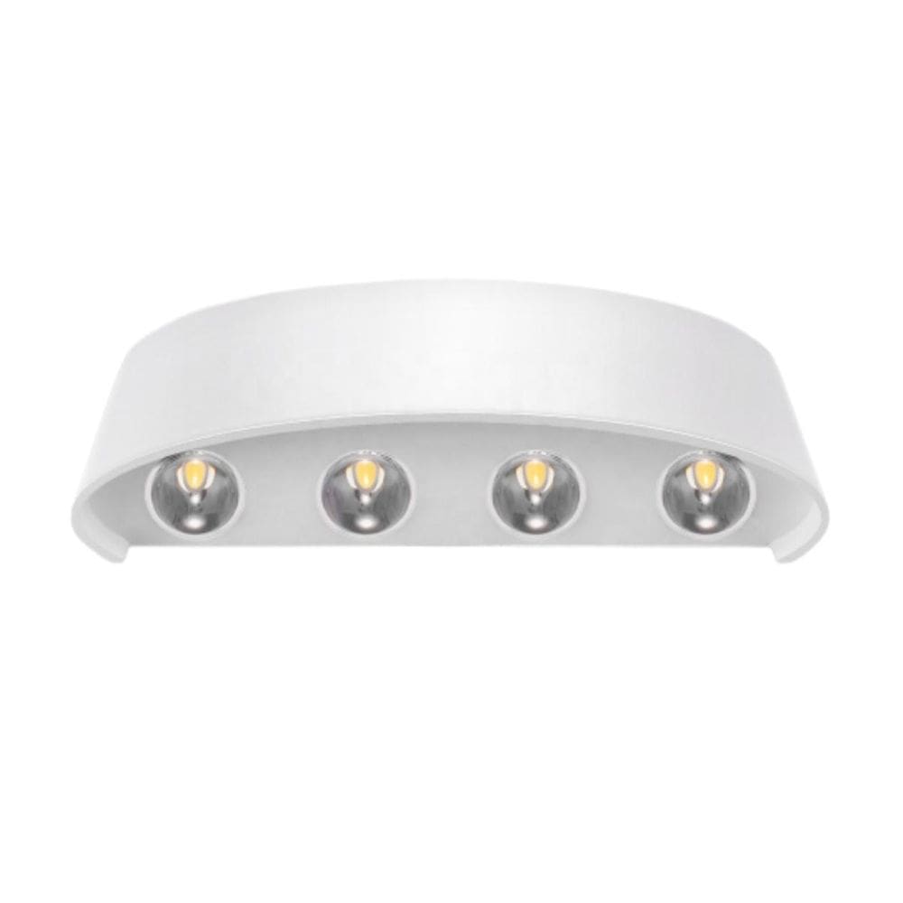 Balizador Arandela Sobrepor Led 12W Branco Quente 8 Fachos