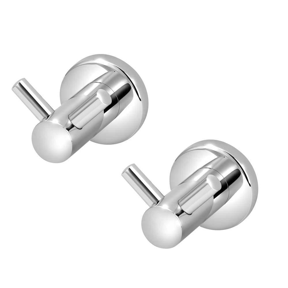 Kit 2 Porta Toalha Cabide Duplo Banheiro Luxo Metal Cromado