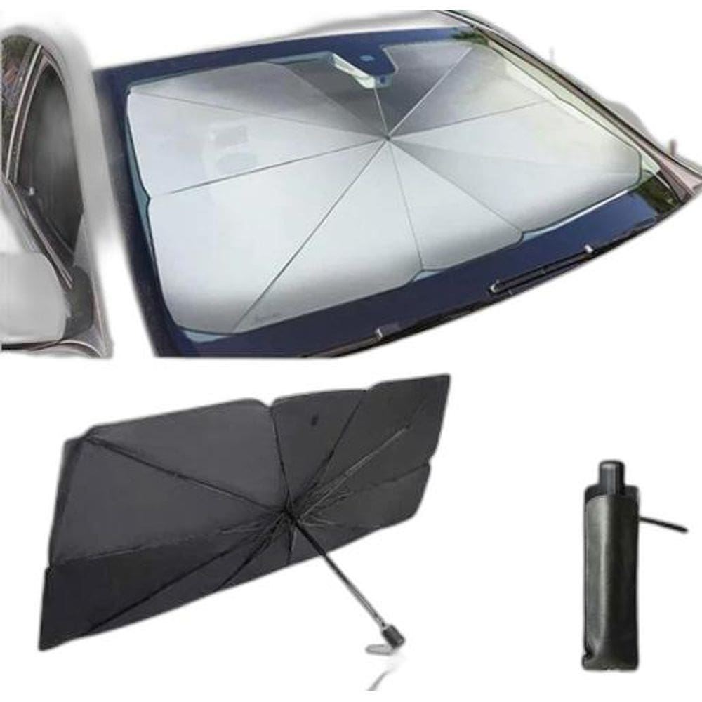Protetor Quebra Sol Veicular Preto/Prata 1.35 x 0.75 cm