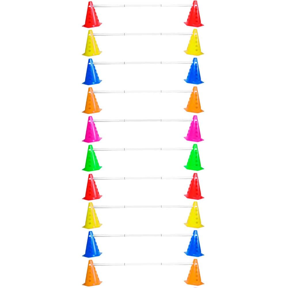 Kit Agilidade Treinamento Funcional 20 Cones com Barreira