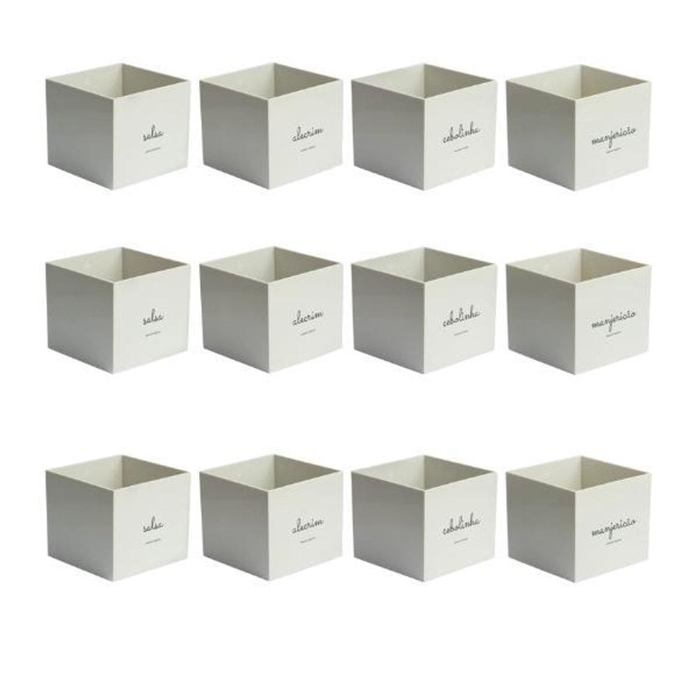 Kit 12 Vasos Horta Alecrim Manjericao Cebolinha Salsa
