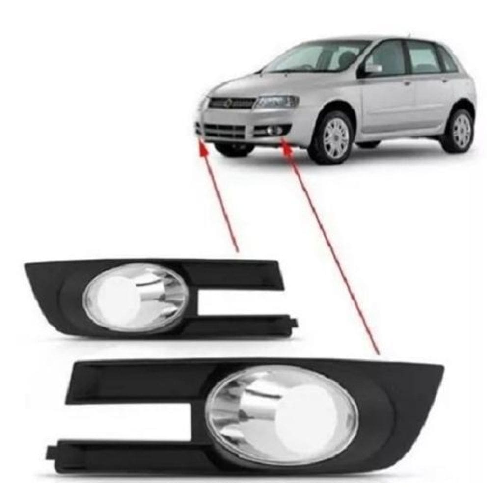 Par Grade Moldura Farol Milha Stilo 2008 09 10 11 Cromado
