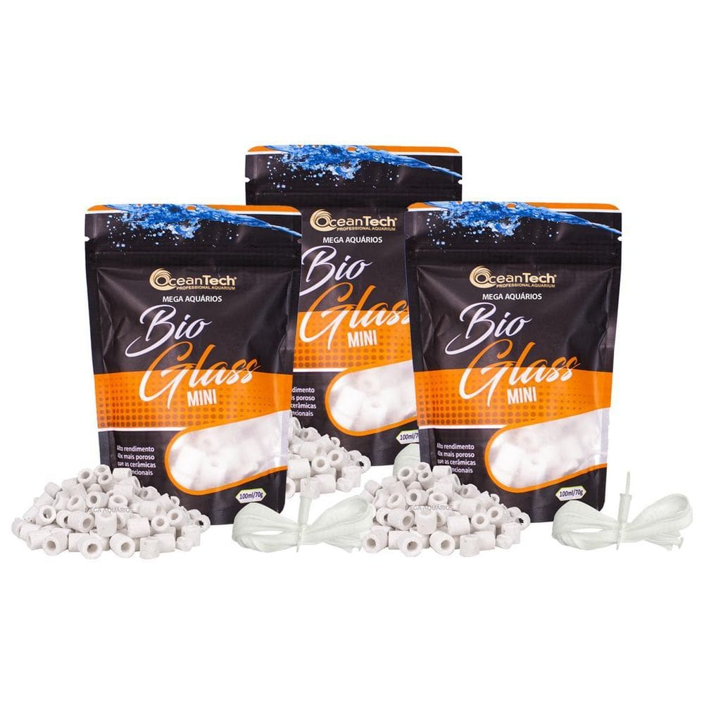 Kit 3 Mídia Biológica Mini Anel Cerâmica Oceantech 100Ml