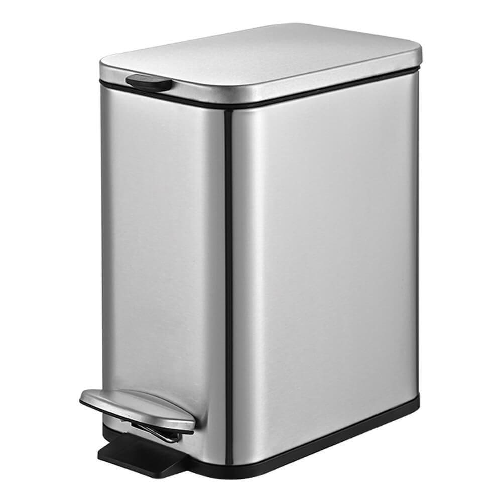 Lixeira Banheiro E Cozinha Inox Retangular Frame 5 Litros