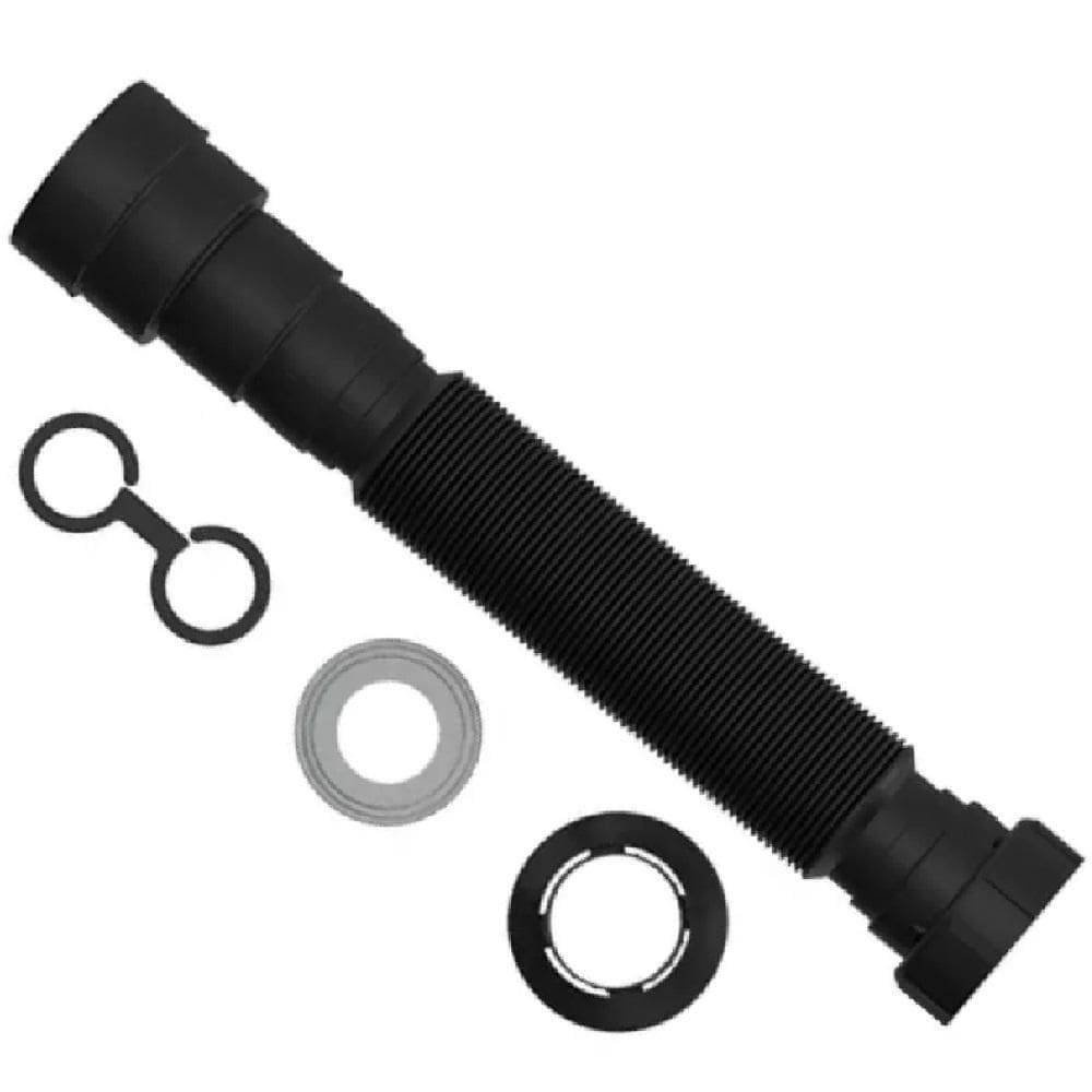 Sifão Preto Flexível Tubo Estensível Black Com Canopla 70Cm