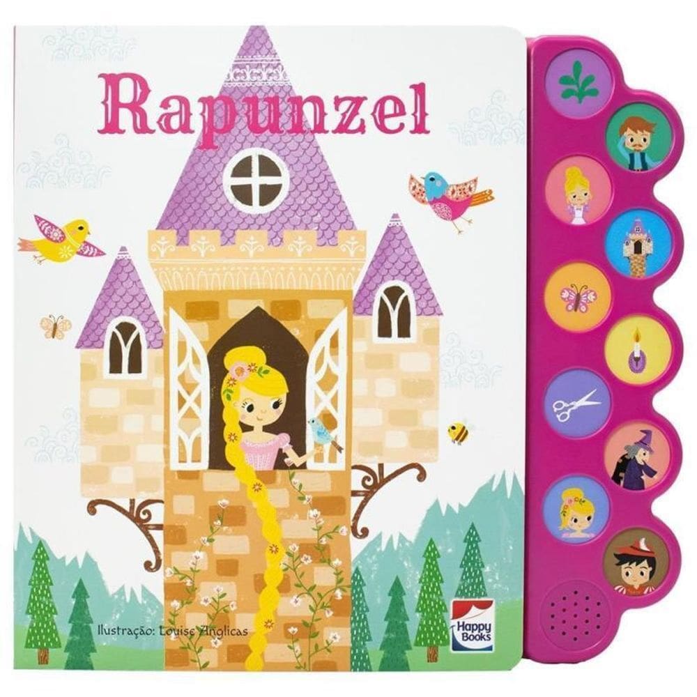 Livro Infantil Com Botões Encantos Sonoros Rapunzel