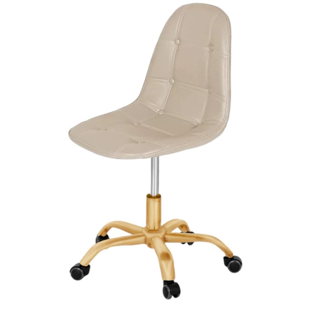 Cadeira Office Eiffel - Botonê | Nude - Dourado Matte