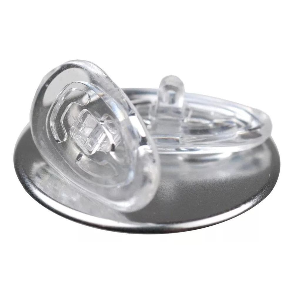 Plaqueta Óculos Silicone Encaixe Parafuso 15 mm Transparente